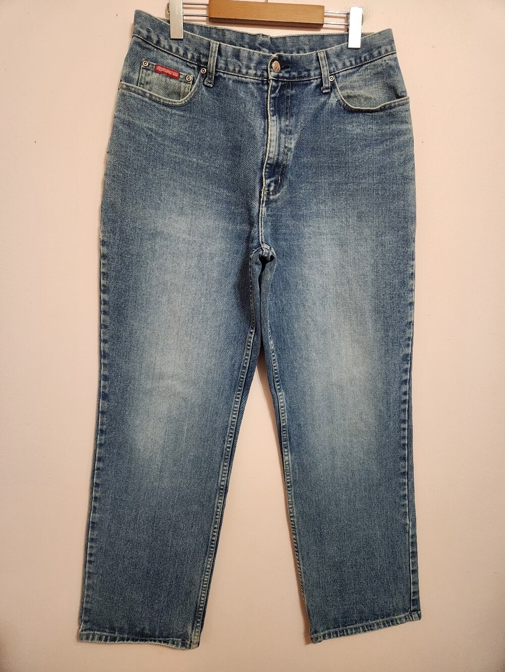 Vintage Y2K Ripzone 93 Skater Grunge Baggy Straight Leg Blue Wash Denim Jeans